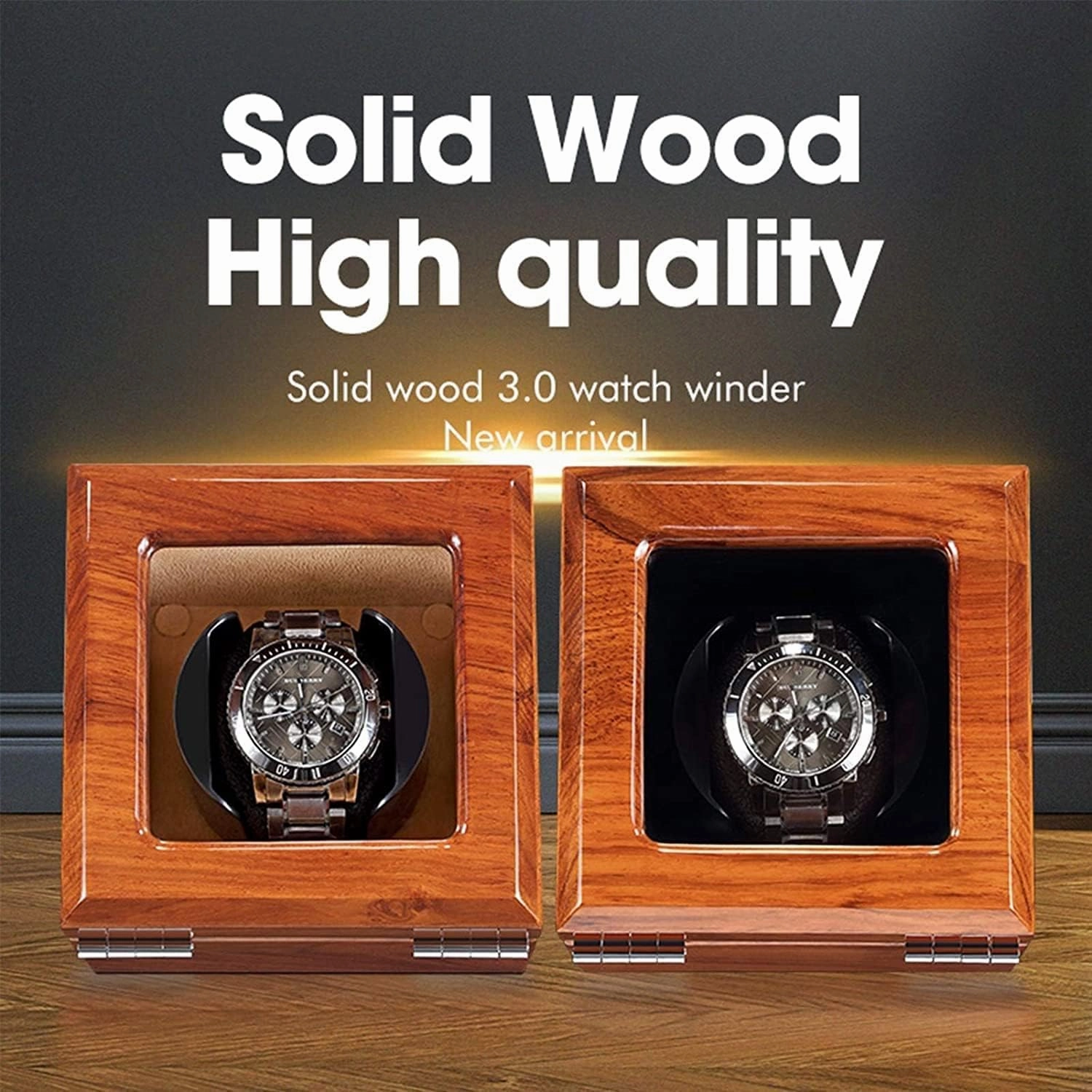 Solid Wood Watch Winder for Automatic Watch Soft Flexible Watch Pillows 4 Rotation Mode Setting Super Quiet Motor It's so Kind of You (White 3 0)