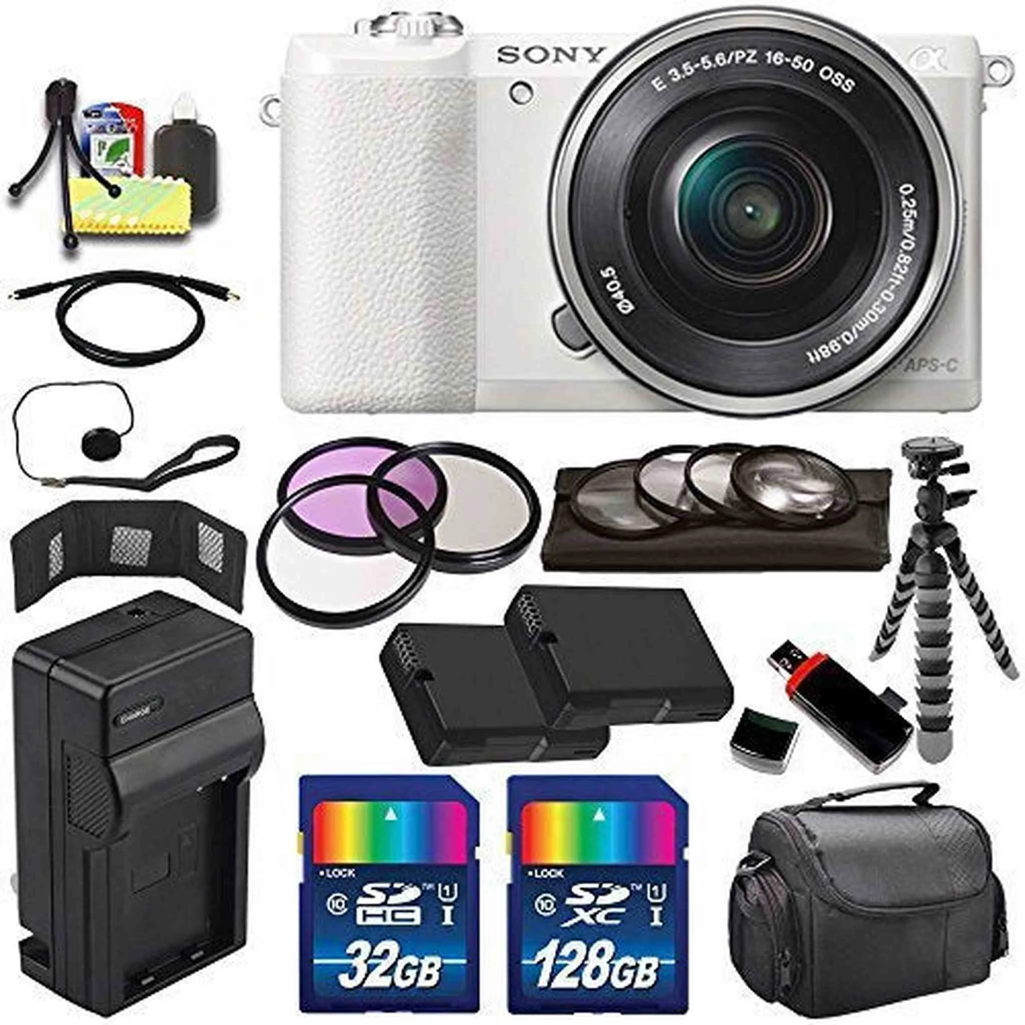 Sony Alpha a5100 Mirrorless Digital Camera with 16-50mm Lens (White)   Battery   Charger   160GB Bundle 8 - Internationa