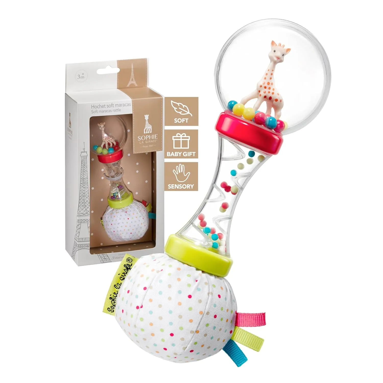Sophie la girafe Soft Maracas Rattle | Fun & Easy to Grasp | Colorful and Entertaining