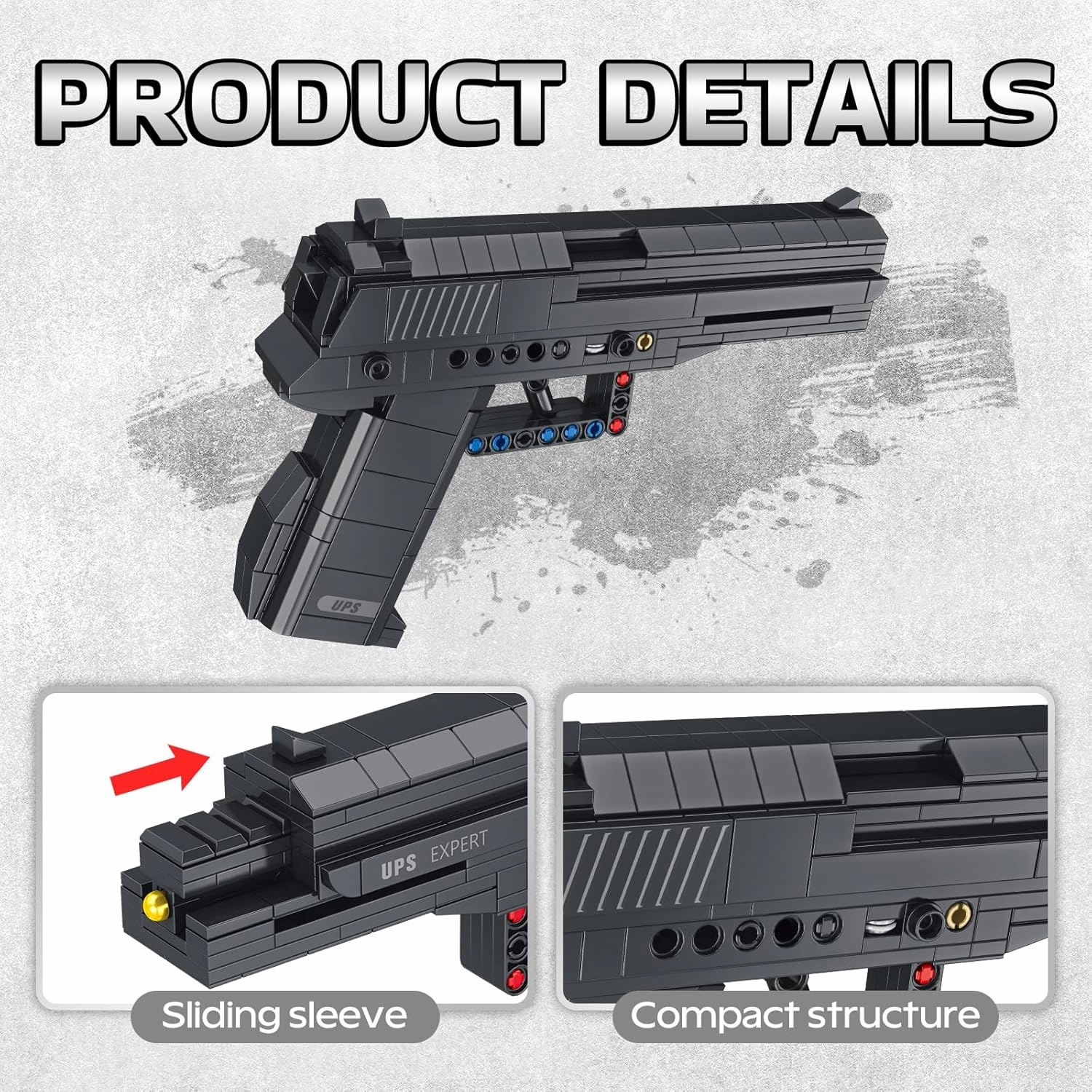 Sosuy Building Block Gun Sets, USP 1:1 Shootable Pistol Model Guns Army Toys for Adult Teen Boys, Birthday for Men Kids Age 8 , Realistic Bricks Collection for Military Fan 390PCS