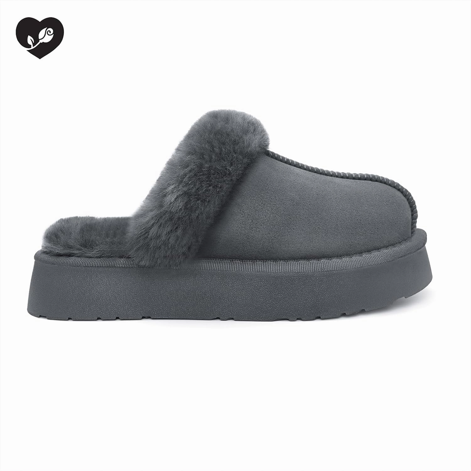 SOULROSE Women's Fuzzy Memory Foam Slippers Disquette Platform Fuzzy Comfy Cozy House Bedroom Indoor Outdoor Slippers Shoes with Non-Slip Sole Womens Gift Slippers