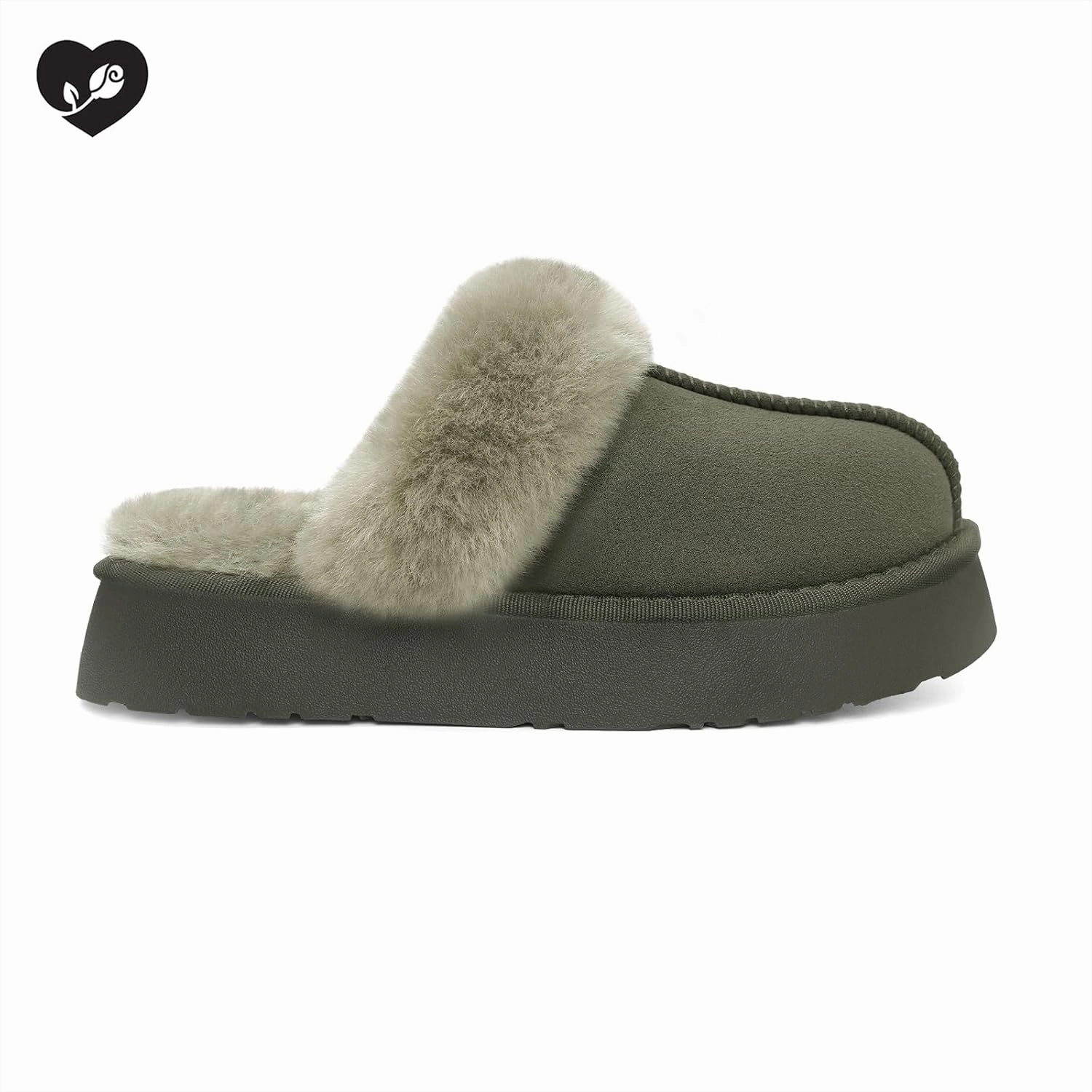 SOULROSE Women's Fuzzy Memory Foam Slippers Disquette Platform Fuzzy Comfy Cozy House Bedroom Indoor Outdoor Slippers Shoes with Non-Slip Sole Womens Gift Slippers