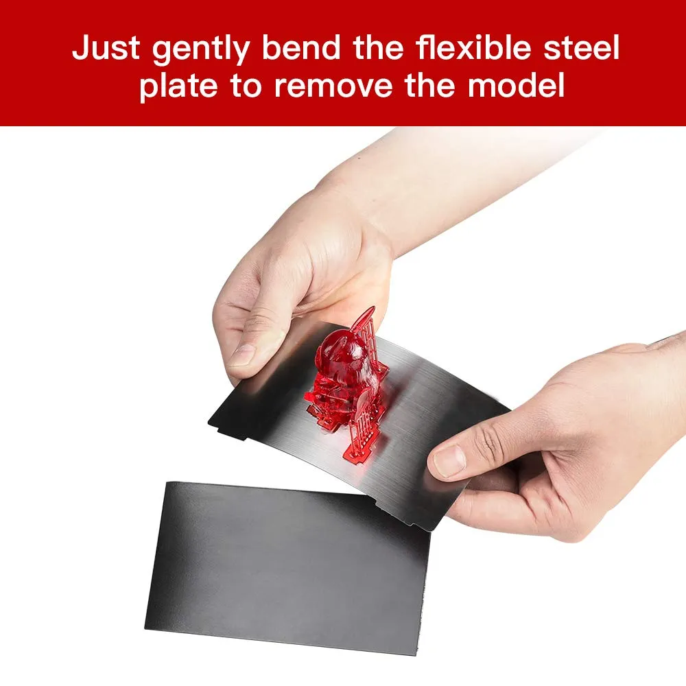 Sovol 2 Pack Resin 3D Printer Flex Building Plate, Spring Steel Flexible Plate and Magnetic Base Platform for Saturn 2 8K/ Saturn 3/ Saturn 3 Ultra/Saturn 4/Saturn 4 Ultra/Saturn 8K 224x129mm