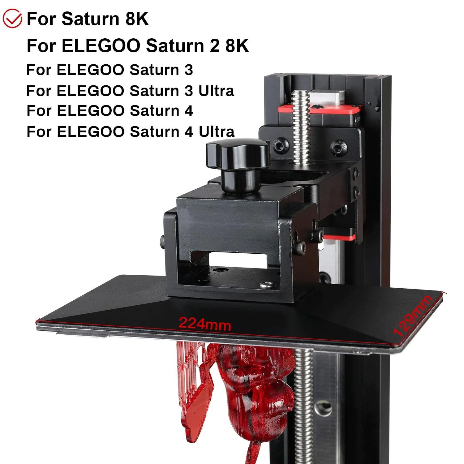 Sovol 2 Pack Resin 3D Printer Flex Building Plate, Spring Steel Flexible Plate and Magnetic Base Platform for Saturn 2 8K/ Saturn 3/ Saturn 3 Ultra/Saturn 4/Saturn 4 Ultra/Saturn 8K 224x129mm