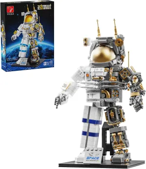 Space Astronaut Building Block Set,860Pcs Spaceman Building Toys with Display Stand,Translucent Design Collection for Home or Office Decor,Birthday Gift for Adults& Boys Age 8-12