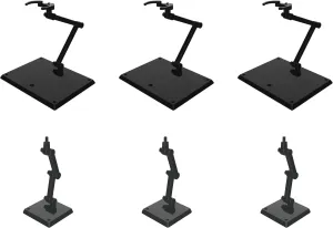SPARKSTOY Dual Size Action Figure Stand 1PK(3 Pieces, 6 Stands), Compatible with 6"-12" Figure Doll Stand, 340° Angle Universal 3mm Joint for Anime Flight Stand (Color - Black)