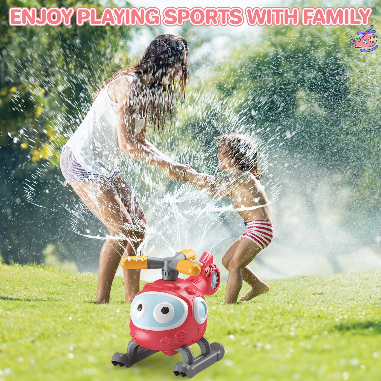 Sprinklers Toy Garden Toddlers, Hose Baseball 4 Outdoor Backyard Yard Ball Water Toy To Water 1 Helicopter Attaches Summer Sprinkler Exclusive savings Game, T For In For Ergonomic And Set Kids Pool
