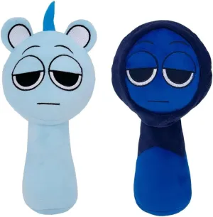 Sprunky Plush Toys Sprunky Wenda and Gray Plushies Sprunki Plushes Soft and Funs Stuffed Toys Dolls for Fans and Friends Birthday for Girls Boys (2PCS-Blue)