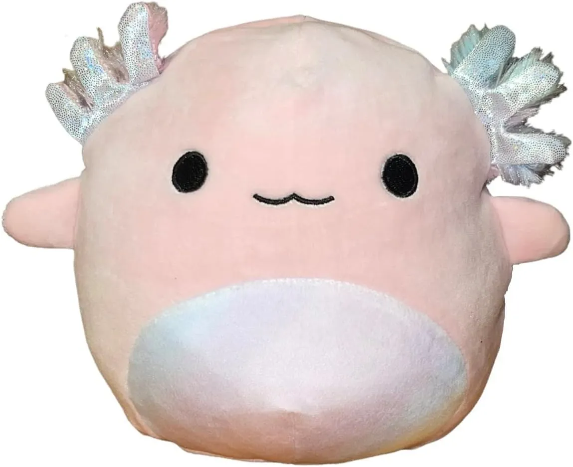 Squishmallow Official Kellytoy Collectible Sea Life Squad Squishy Soft Animals Ocean Fish (Light Pink/Pastel Rainbow, Archie Axolotl, 7 Inch)