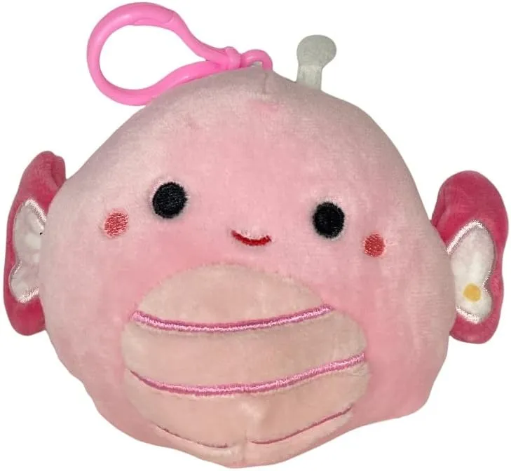 Squishmallows Official Kellytoy Easter Squad Squishy Soft Plush Toy Animal (3.5 Inch Clip, Maribel Pink Butterfly)