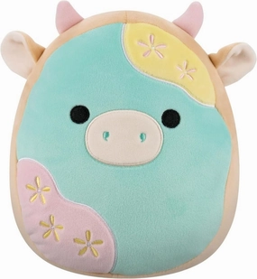 Squishmallows Official Cornelius the Cow Cookie 19 cm Soft Toy - Official Plush Easter Soft Toy - Turquoise