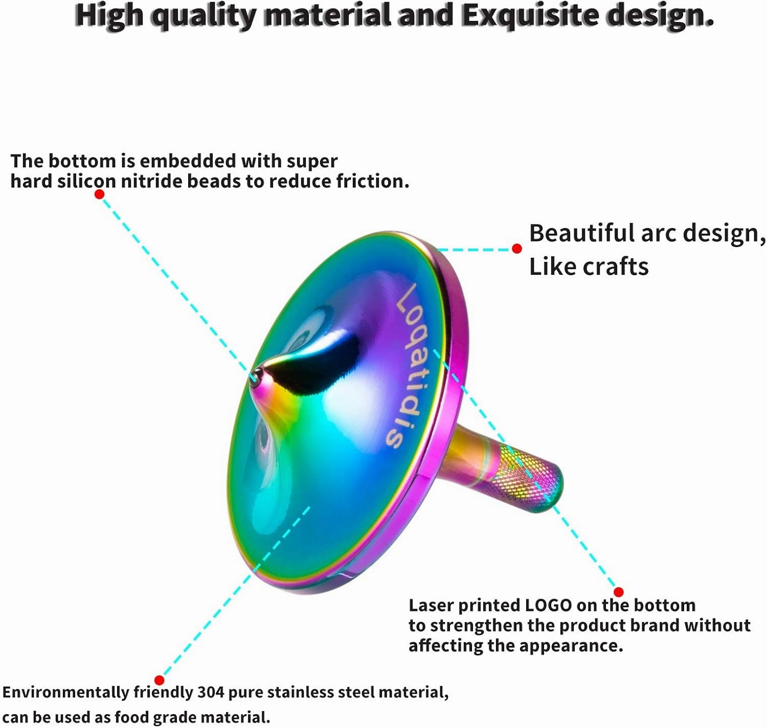 Stainless Steel Spinning Top, Premium Exquisite Well Made Metal Desk EDC Toys, Spin Long Time Perfect Balance, Help Relieve Stress, Anxiety (Colorful 3PCS / Small   Medium   Large)