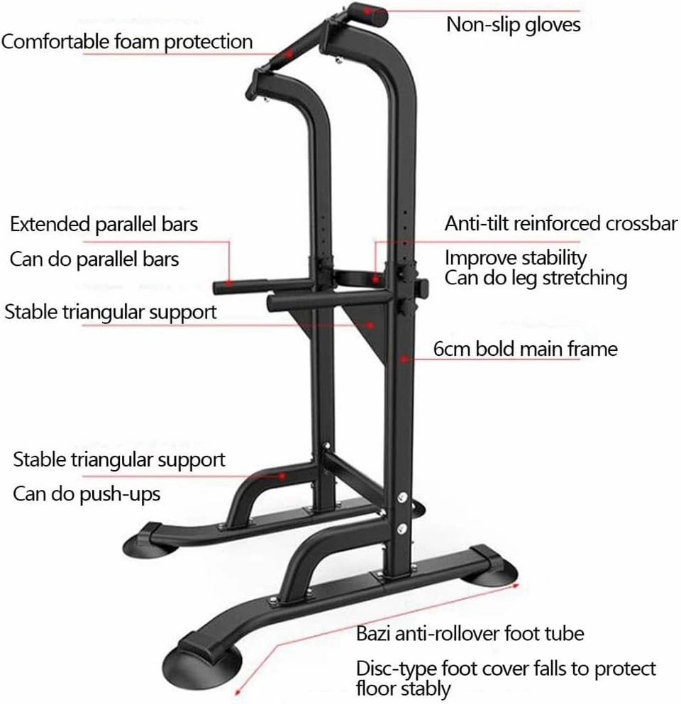 Standing Horizontal Bar, Safe and Secure, Adjustable, Multi-Function Fitness Pull-ups, Men and Women Home Strength Training Equipment, Easy to Install (Black)