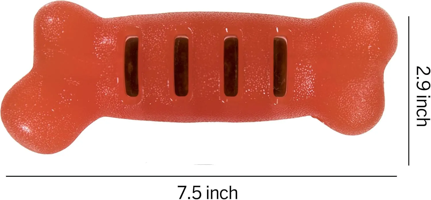 Starmark Treat Ringer FlexGrip Bone Large,Red