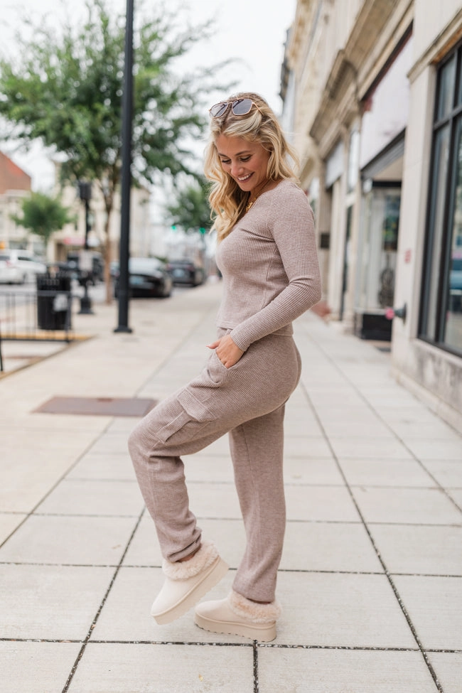 Start The Day Mushroom Waffle Knit Set FINAL SALE