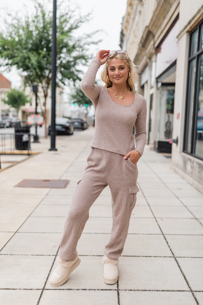 Start The Day Mushroom Waffle Knit Set FINAL SALE