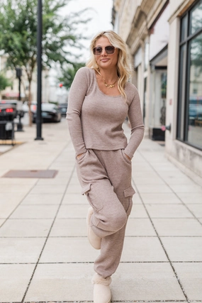 Start The Day Mushroom Waffle Knit Set FINAL SALE