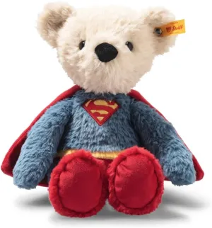 Steiff DC Superman Teddy Bear – 12” Plush Collectible with Classic Red Cape & Embroidered S-Shield – Premium Soft Teddy Bear for Kids & Collectors