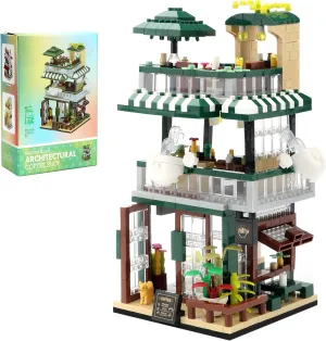 Street View Mini Building Blocks Coffee House Shop Store Building Kit Simulation Construction Educational Creative Toy for Boys Girls Age 8  1025 pcs