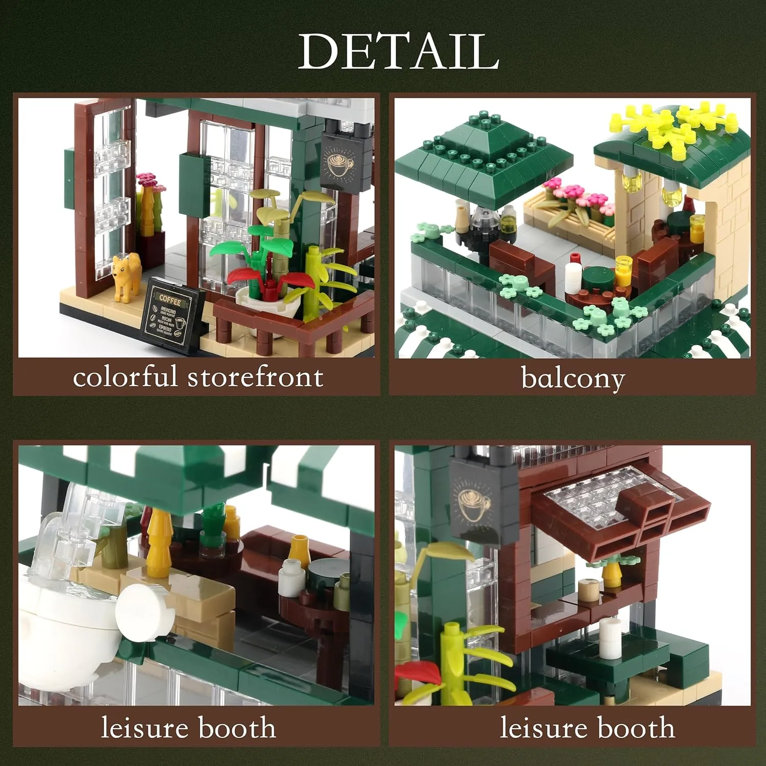 Street View Mini Building Blocks Coffee House Shop Store Building Kit Simulation Construction Educational Creative Toy for Boys Girls Age 8  1025 pcs