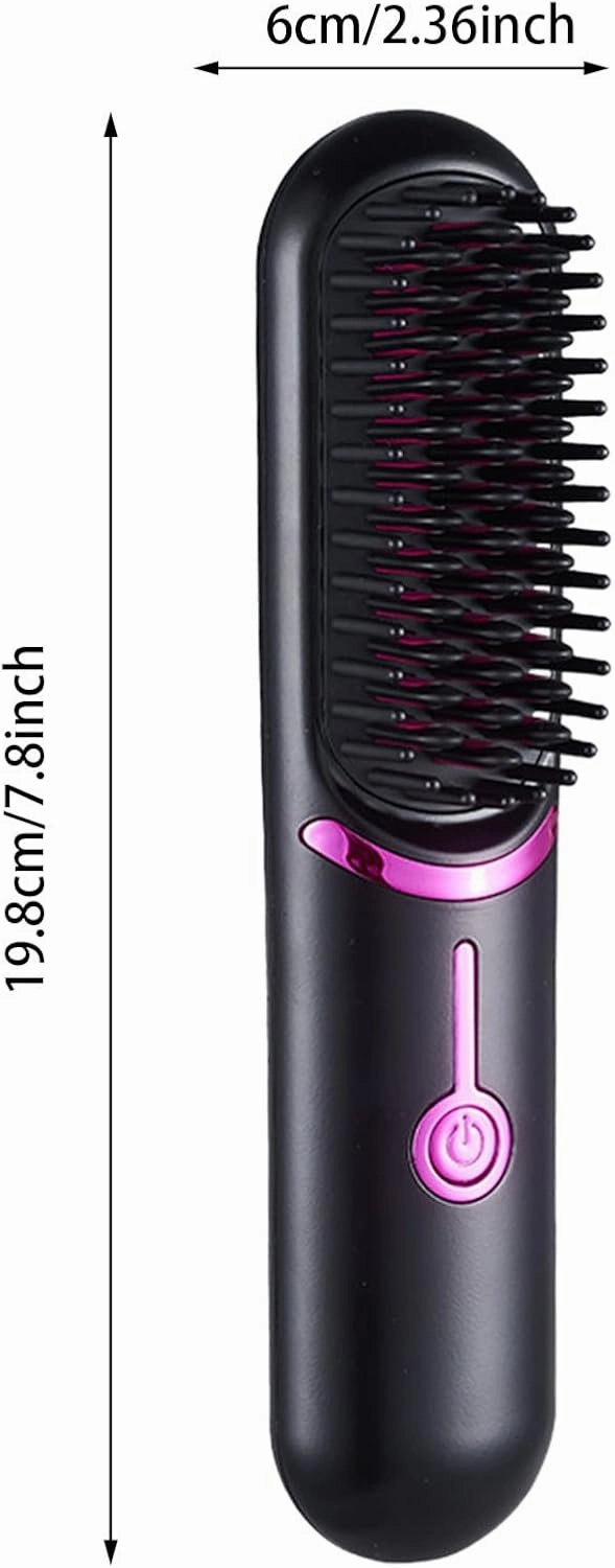 Styluse Hair Straightener, 2 in 1 Cordless Hair Straightener and Curler, Styluse Portable Hairs Straighteners Brush, Mini Hairs Straighteners, USB Rechargeable, Smooth, Frizz-Free (Black)