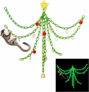 Sugar Glider Hanging Climbing Toys - Glow in the Dark Swing, Hamster and Rat Accessories for Exercising, Jungle Exploration, Cage Climbing