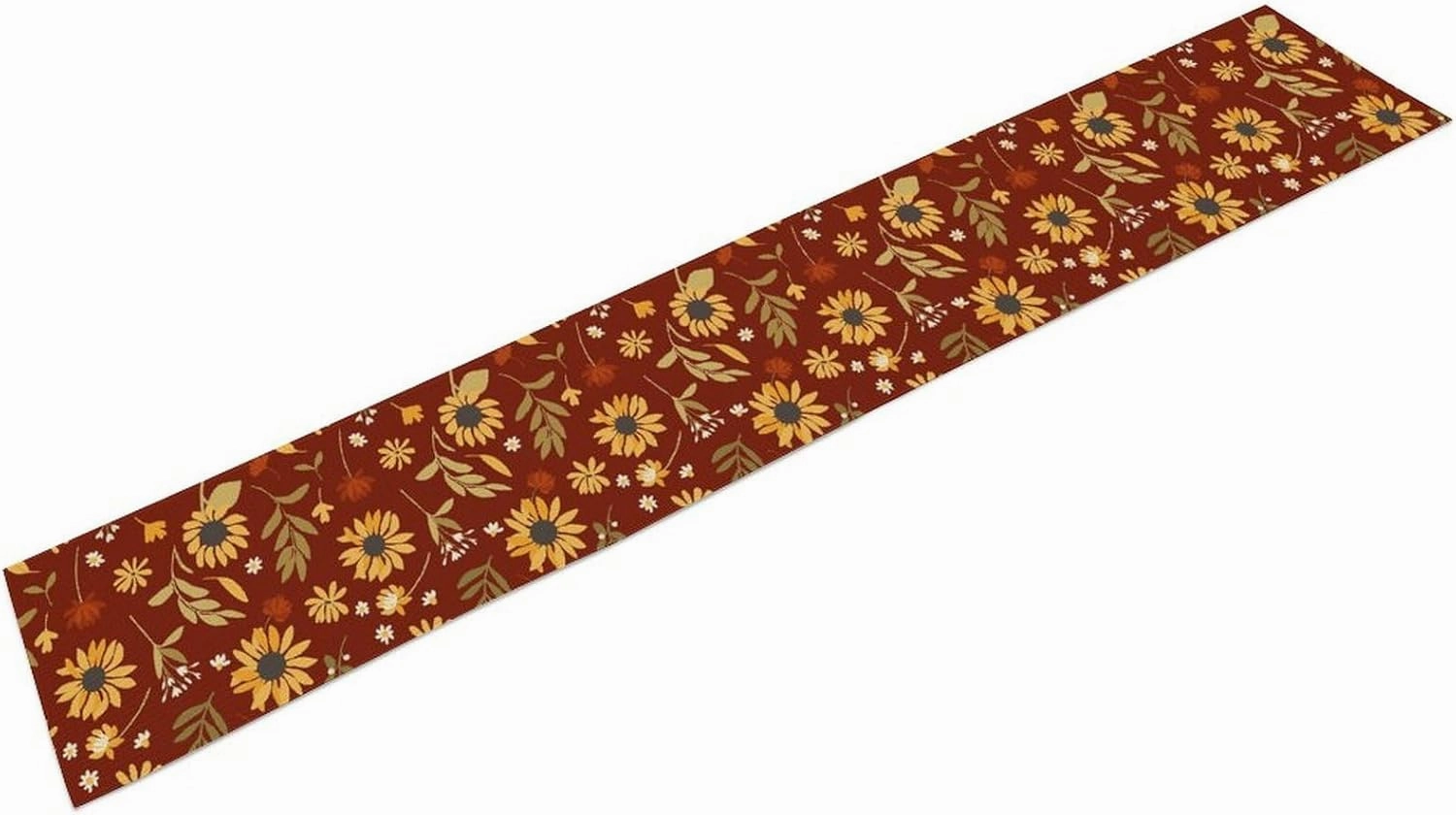 Sunflower Eucalyptus Summer Table Runner, Spring Fall Kitchen Dining Table Decoration for Home Party 13x60Inch