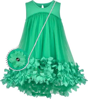 Sunny Fashion Girls Dress A-line Cute Handbag White Princess Size 5-10