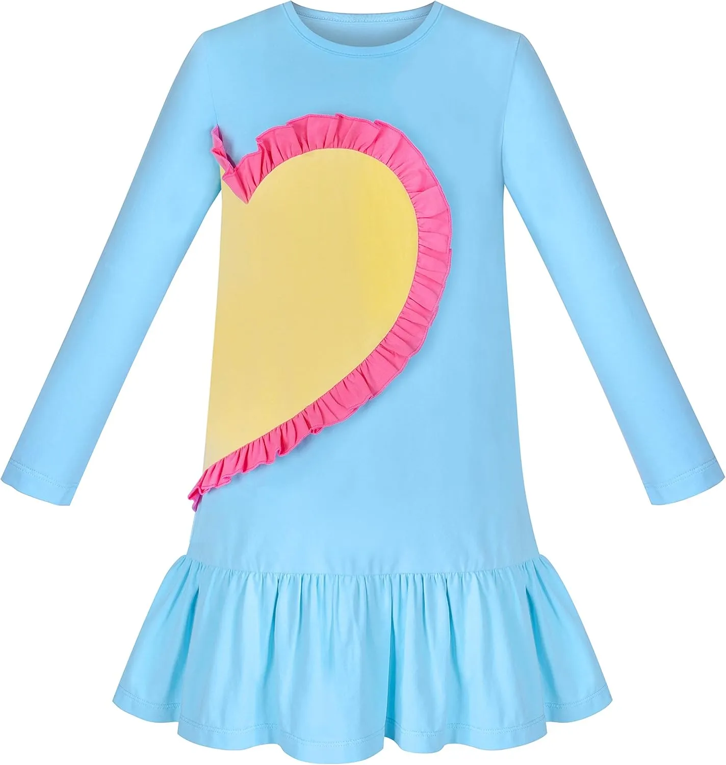 Sunny Fashion Girls Outfit Set 2 Piece Cotton Heart Casual Dresss Top Pants