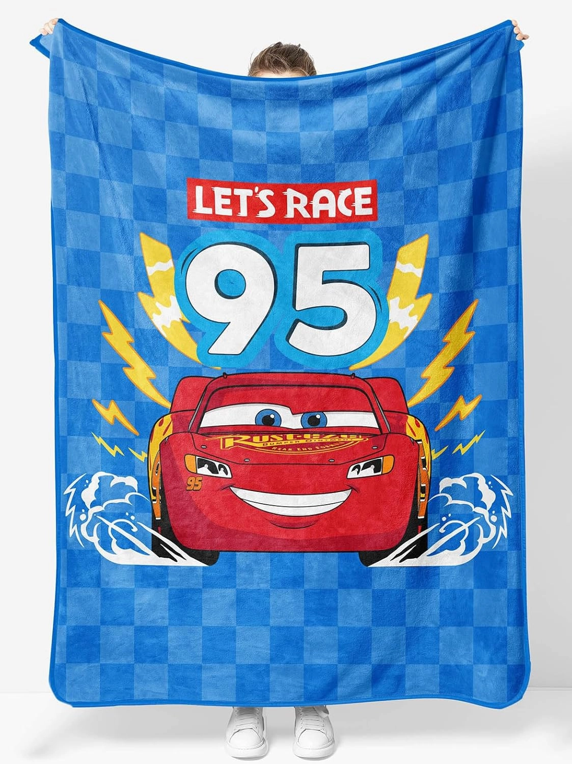 Sunny Side Up Disney Pixar Cars Plush Throw Blanket - Measures 46 x 60 Inches - Super Soft & Cozy Fleece Kids Bedding Features Lightning McQueen
