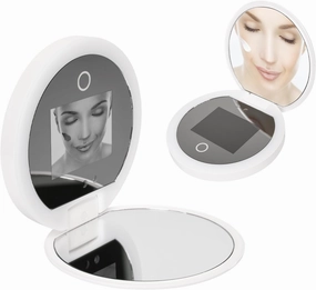 Sunscreen Testing Mirror,Sunscreen Detector with Mirror for Sun Skin Care,Makeup Check,Travel with UV Camera LED Light for Testing Sunscreen Skin Protection,Portable Mirror