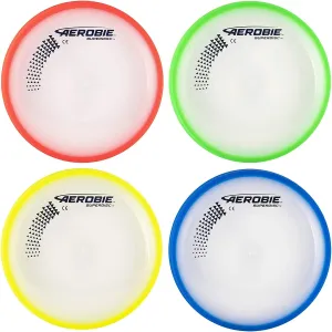 Superdisc 10" Inch Diameter Frisbee - Cushioned Edge Outdoor Flying Disc Toy (4-Pack)