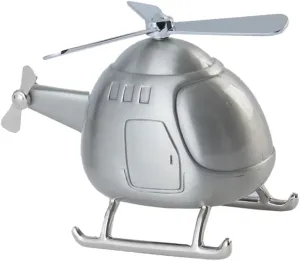 SUPVOX Helicopter Coin Bank Mini Piggy Bank for Coin Saving Money Box Cute Office Desktop Ornament Fun Saving Craft Silver for Home and Nursery Decor