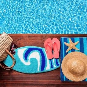 Surfboard Bathroom Rug Summer Beach Door Mat Bath Mat for Shower Bathroom Decoration Surfboard Wave Rug Non Slip Washable Bath Rug for Shower