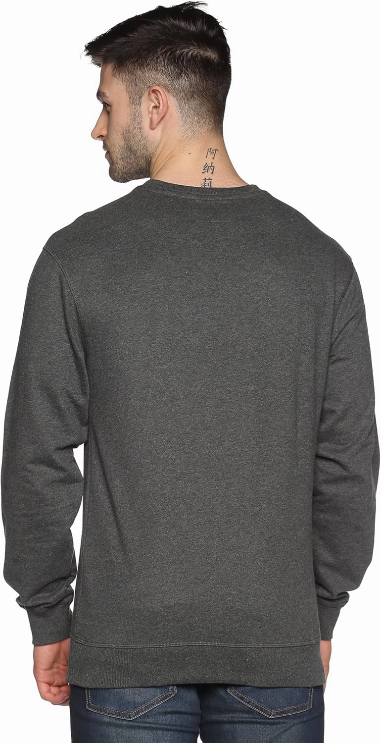 Sweatshirt for Men’s 100% Cotton Crewneck Long Sleeve Heavyweight Regular Fit Pullover Warm Plain Top