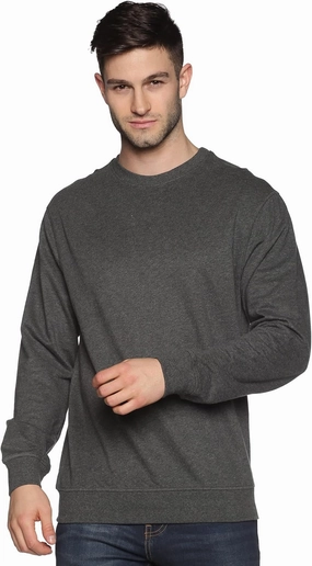 Sweatshirt for Men’s 100% Cotton Crewneck Long Sleeve Heavyweight Regular Fit Pullover Warm Plain Top