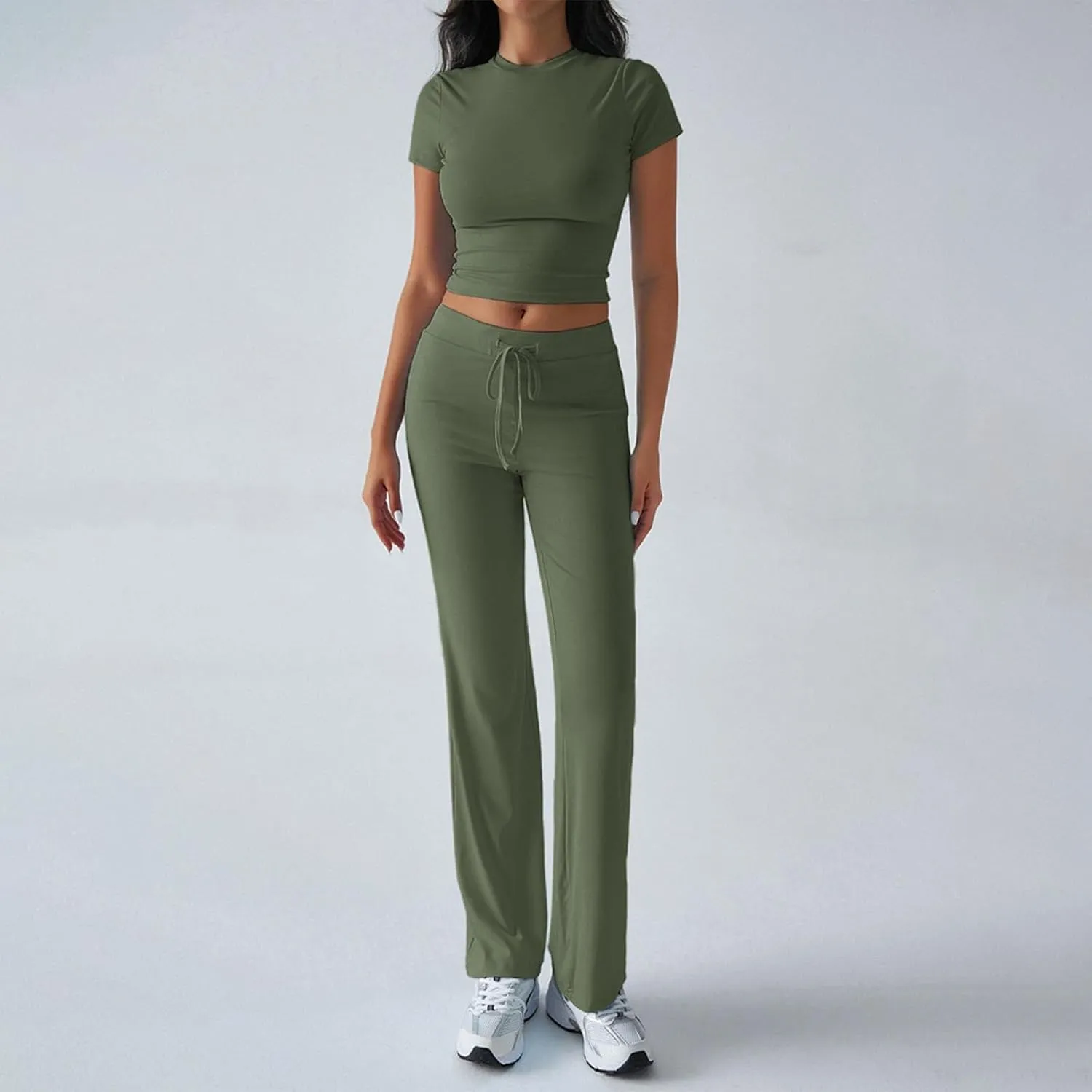 Sweatsuits Women 2 Piece Outfit Foreign Trade Casual Solid Color Slim Fit Short 2 Piece Outfits Sweatsuit Tracksuit