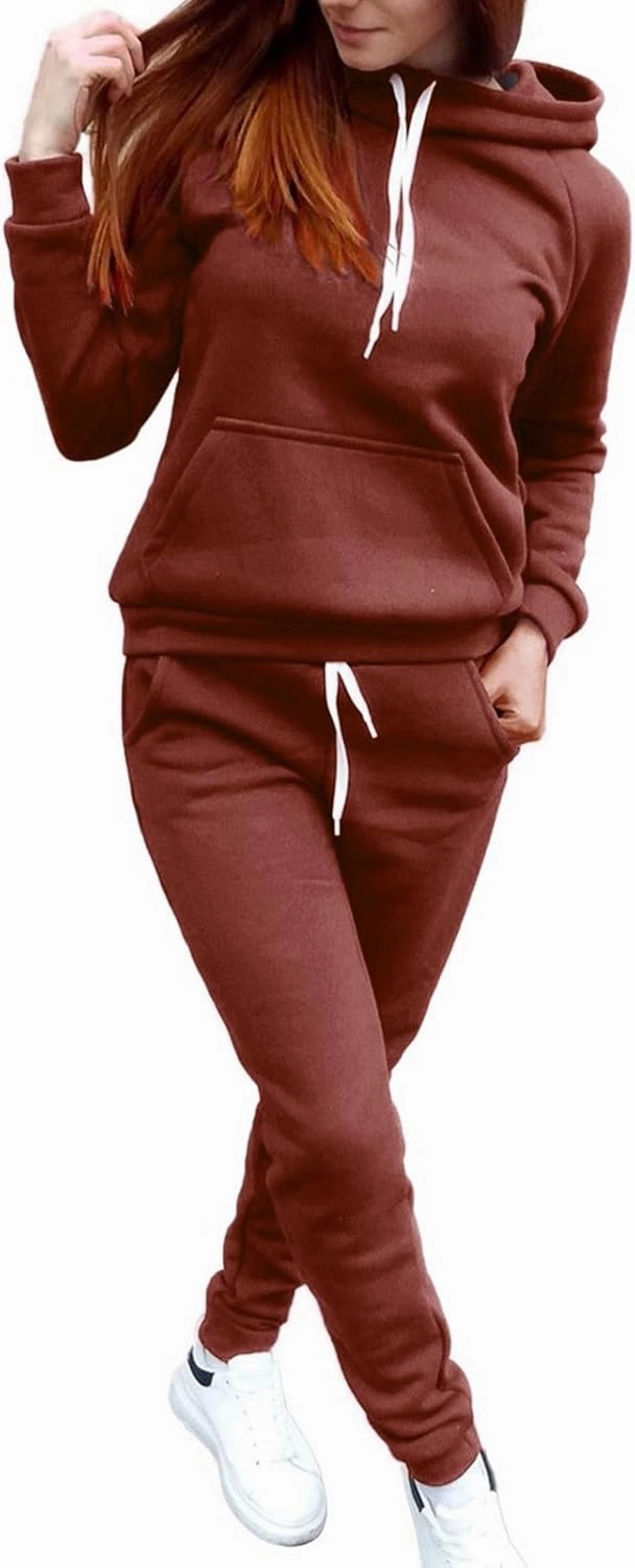 Sweatsuits for Women Two Piece Fall Outfits Plus Size Workout Sets Tracksuit Long Sleeve Hoodie Jogger Pants Matching Suits
