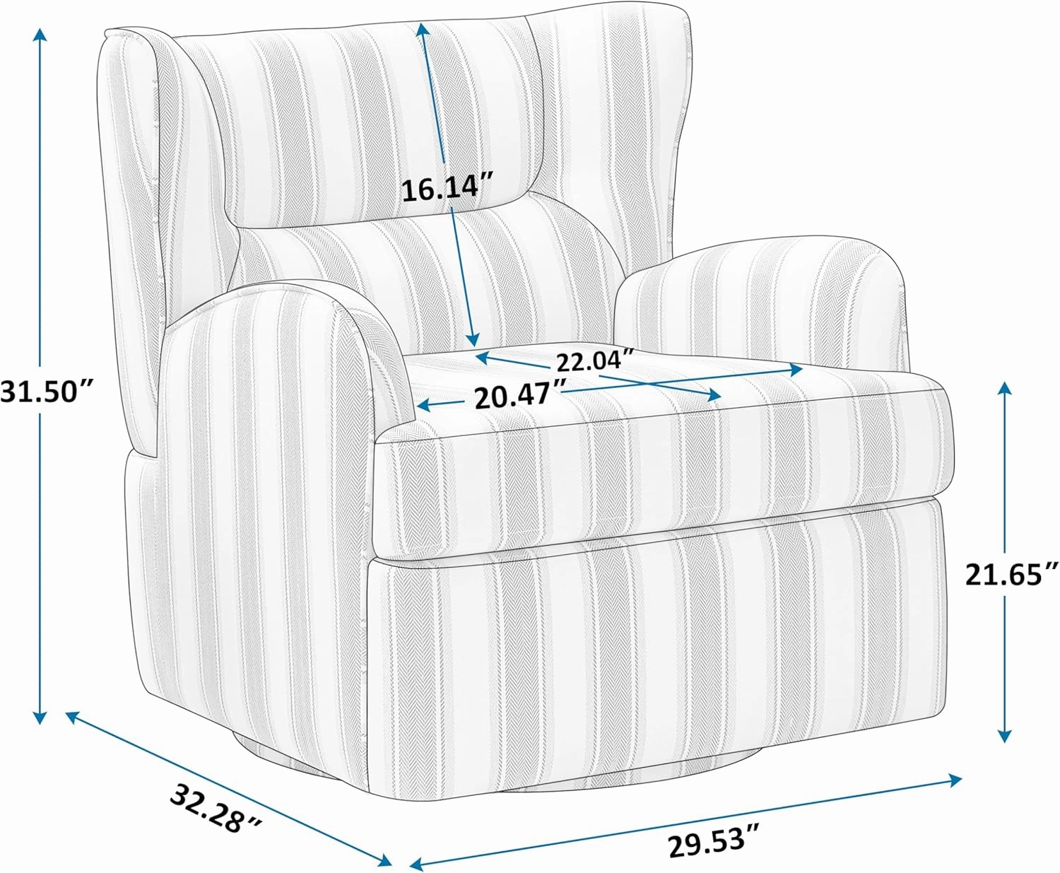 Swivel Accent Chair,Modern 31.50" Upholstered Armchair, Comfy Boucle Accent Chair for Living Room,Bedroom, Corner, Reading Nook (Navy Linen)