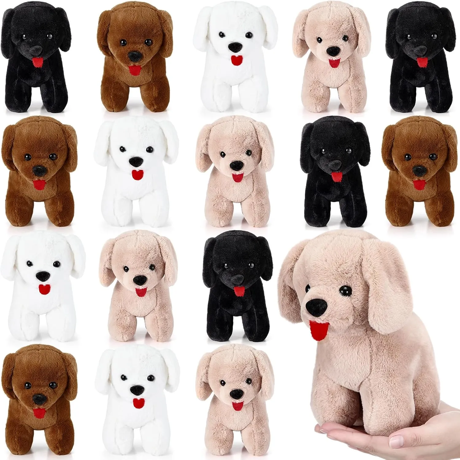Syhood 16 Pcs Plush Dogs 7.87 Inches Stuffed Dogs Bulk Plush Stuffed Animal Easter Party Favor Gift for Girls Boys Goodie Bag Birthday(Labrador)