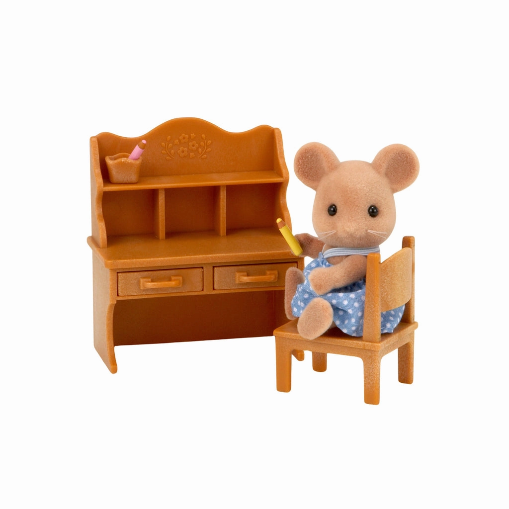 Sylvanian Families Mouse Sister With Desk Set