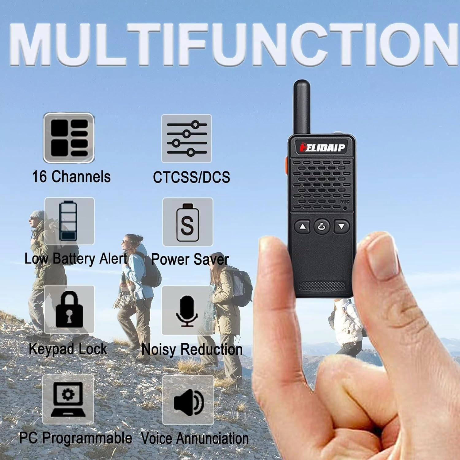 T-M2 Ultra Mini Walkie Talkies,Two Way Radio Long Range Rechargeable,Portable 2 Way Radio Small Walkie Talkie for Adults for Cruise Hiking Hunting Skiing Supermarket (Black&White,2 Pack)