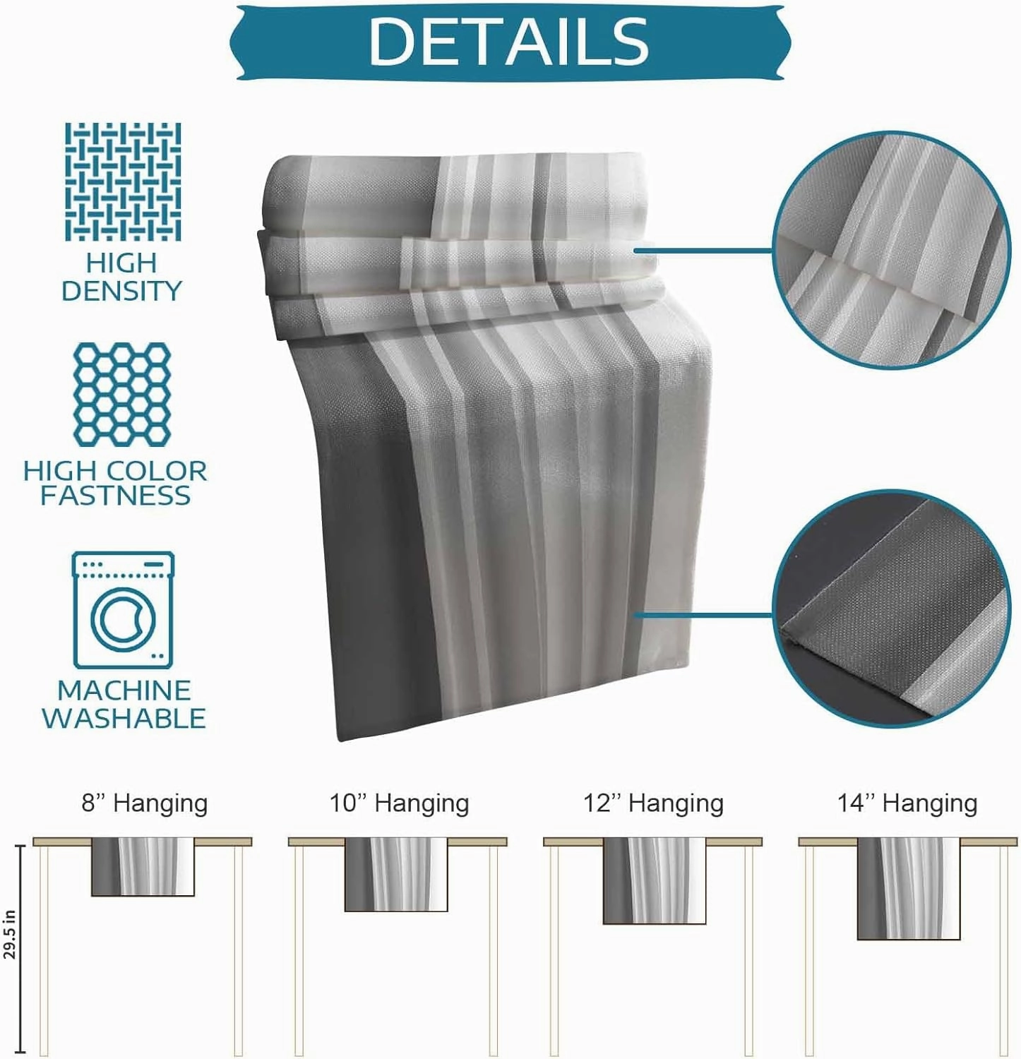 Table Runners-120 Inch Long,Abstract Ocean Waves Fluid Lines Linen Dresser Scarves Dining Table Runner Gradient Gray Tabletop Scarf for Home Kitchen Holiday Party Decor