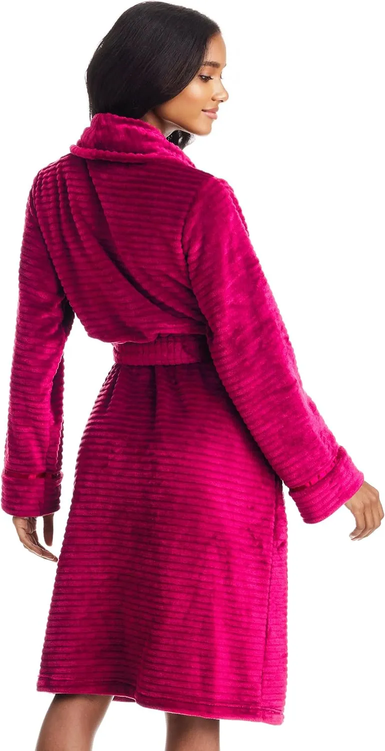 TAHARI Womens Corduroy Plush Robe - Corded Plush Bathrobe - Womens Robes Long
