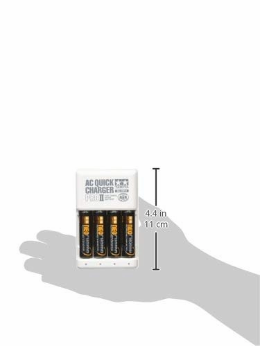 Tamiya Battery & Battery Charger Series No 116 AA NiMH Rechargeable Battery NeoChamp (4 pcs) with Quick Charger II 55116 White