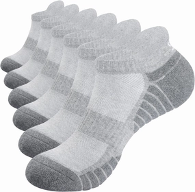 TANSTC Mens Socks,6 Pairs Anti-Blister Cushioned Breathable Cotton Athletic Ankle Running Sports Sock