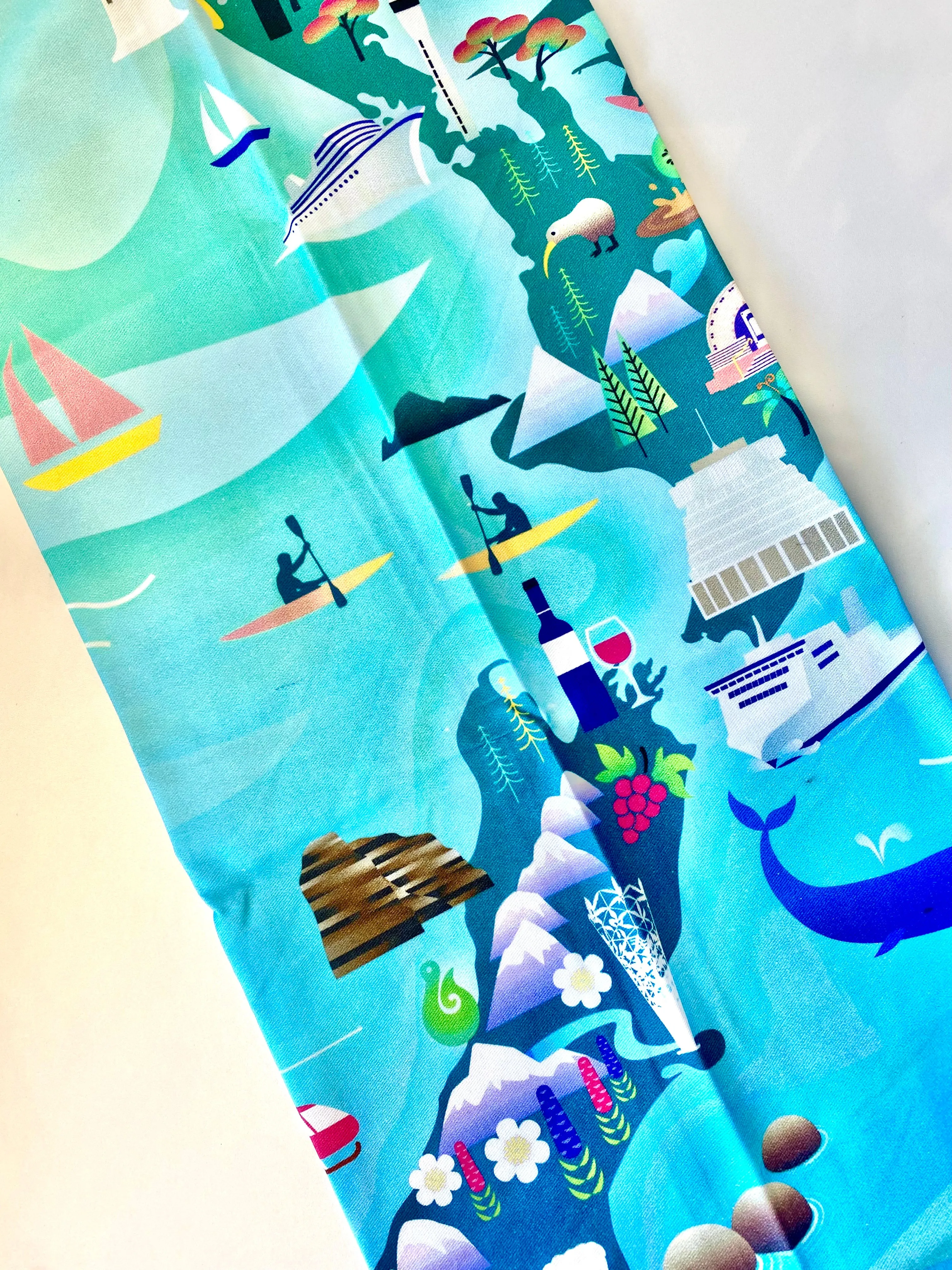 Tea Towel NZ Map & Icons