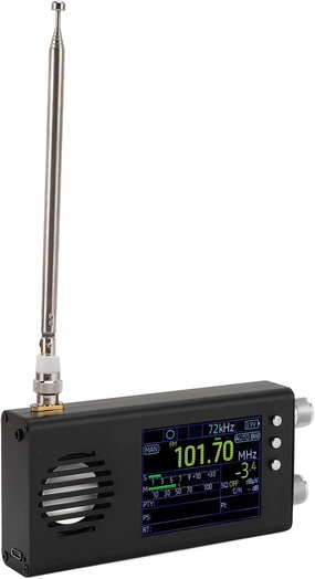TEF6686 Portable Radio SW, CB, VHF, UHF, WX, AIR, LW, MW, SSB AM Receiver, for Dev Beta, 3.2 Inch LCD Screen, Pocket Retro Mini Radio Rechargeable (Black)