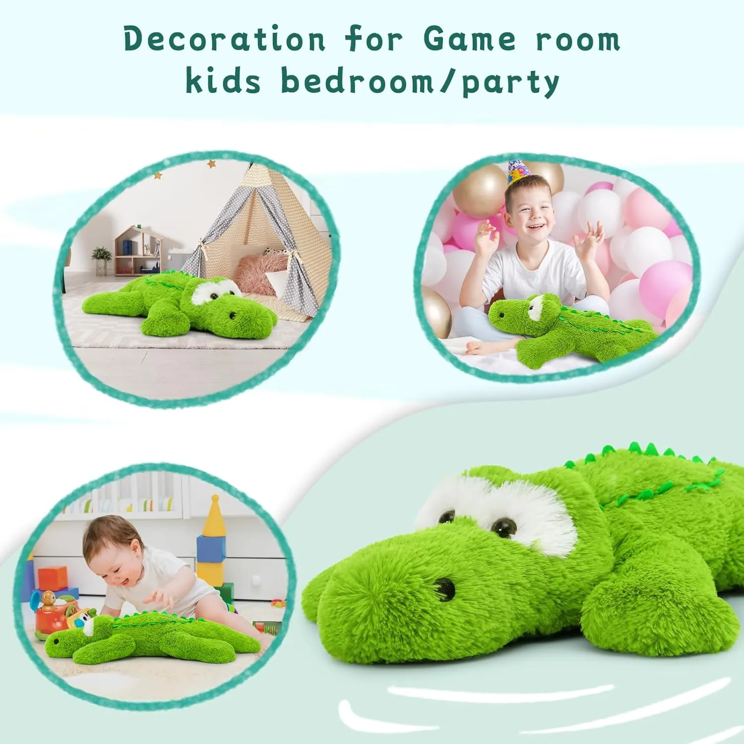 Tezituor Alligator Stuffed Animal, 28 inch Large Stuffed Crocodile Plush Toy, Soft Alligator Plush Pillow for Boys Girls
