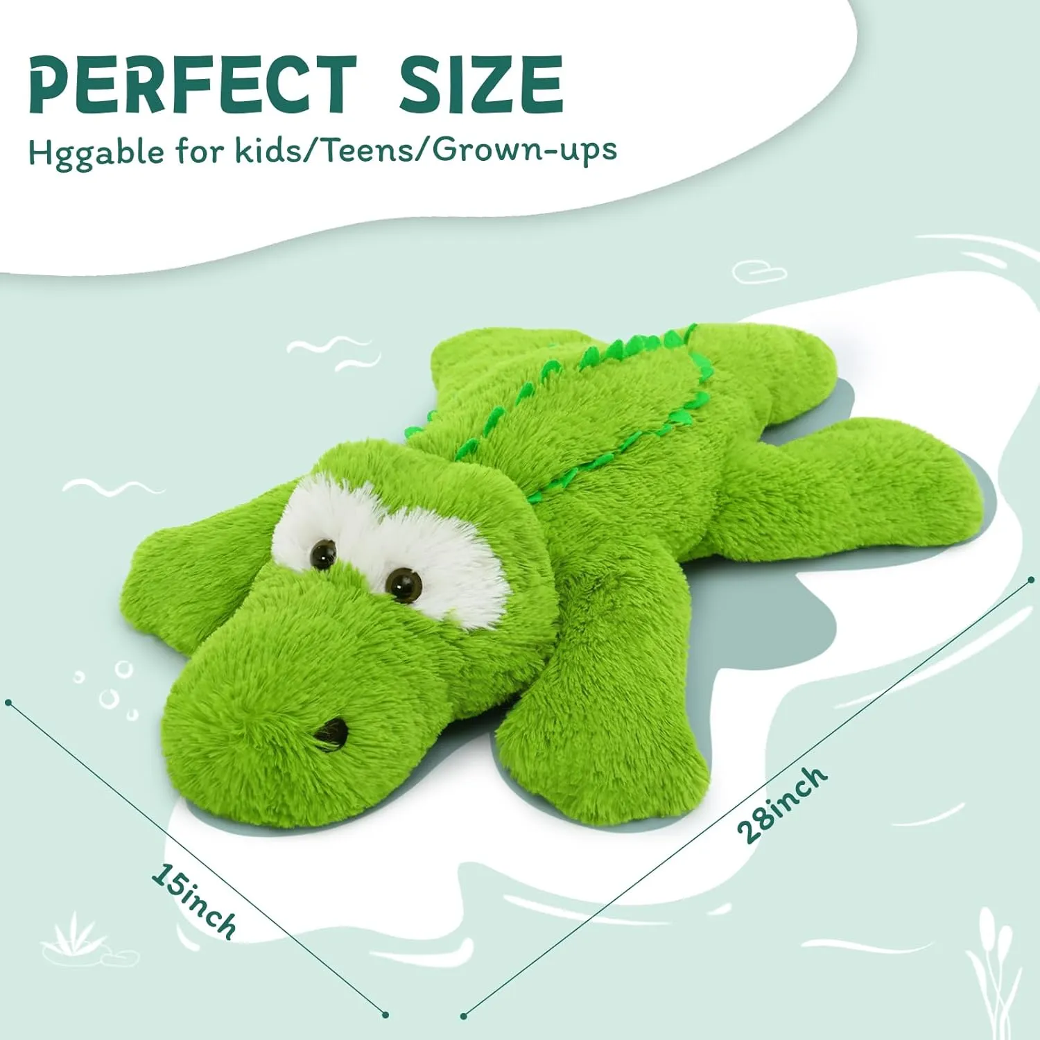 Tezituor Alligator Stuffed Animal, 28 inch Large Stuffed Crocodile Plush Toy, Soft Alligator Plush Pillow for Boys Girls